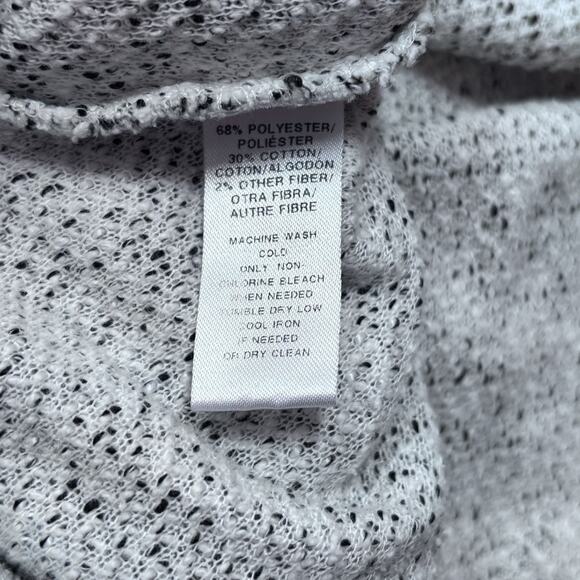 Loft Black & White Heathered Curved Hem Crewneck Sweatshirt Texture Size Medium - Picture 8 of 9